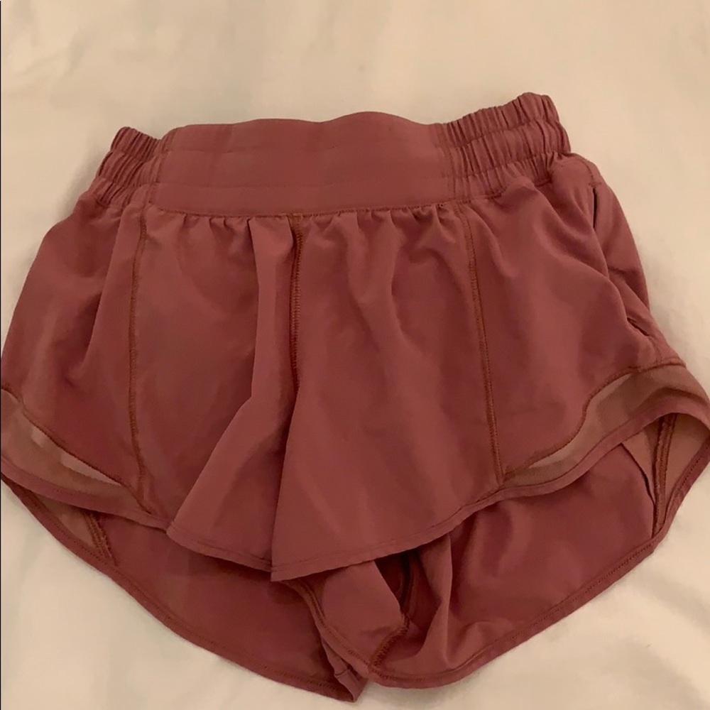Dusty pink lululemon shorts